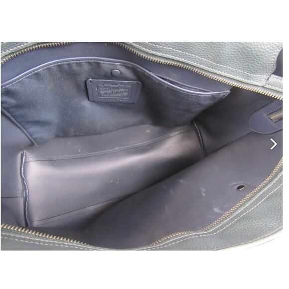 Coach Green Leather Tote Shoulder Shopper Bag - Picture 3 of 8